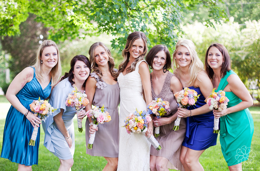 multicolored bridesmaid dresses