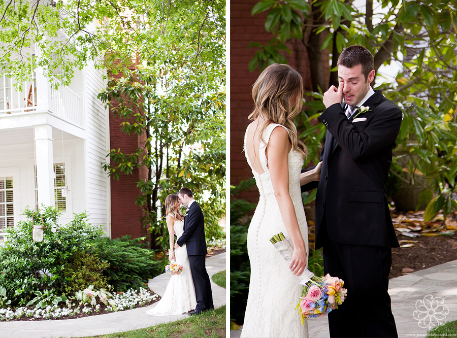 Bride and groom first look