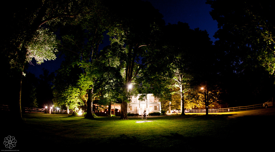 Cedarwood weddings at night