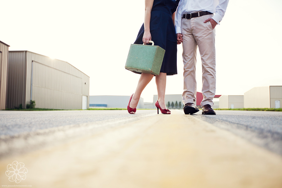 vintage suitcase engagement