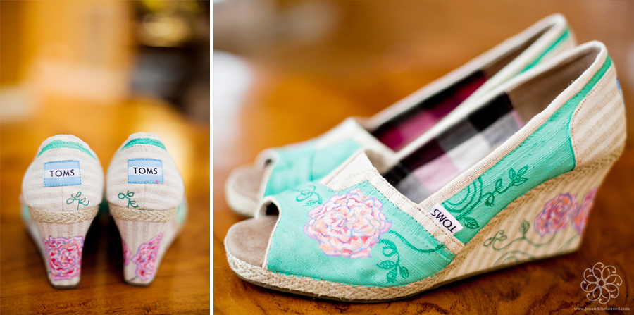 Custom painted TOMS for wedding