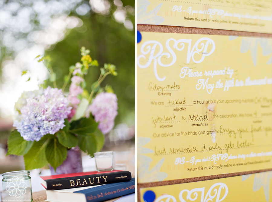 flower and book centerpieces