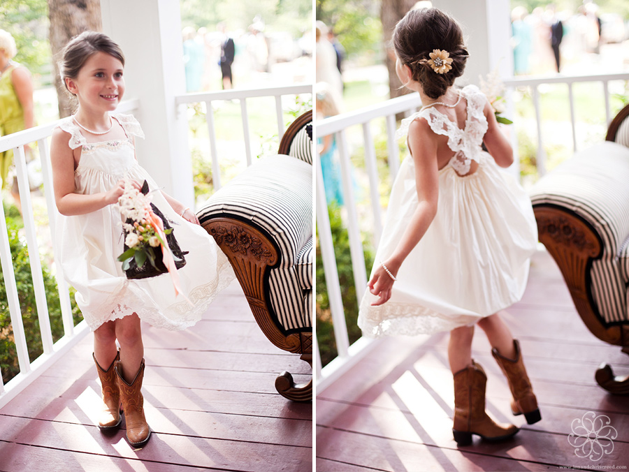 Flower girl in cowboy boots