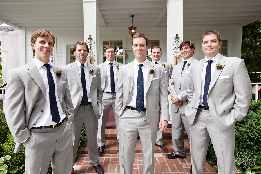 Groomsmen in gray suits