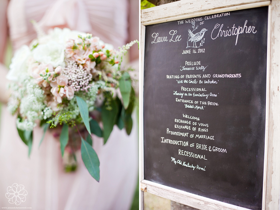 Chalkboard wedding program