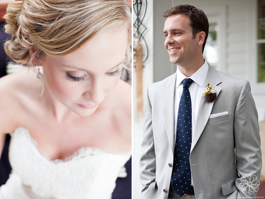 Groom in grey suit