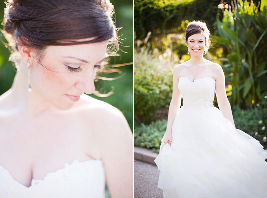 bride at Memphis botanical gardens