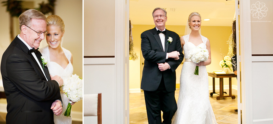 bride and father walking down the aisle