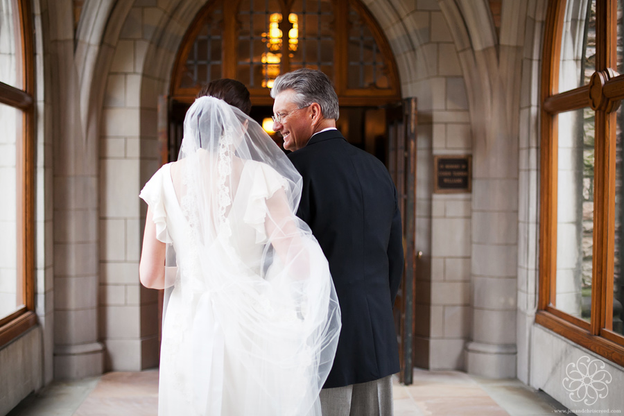 Bride and dad on wedding day