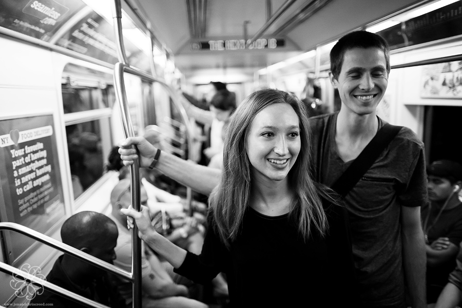 Engagement pictures on the subway