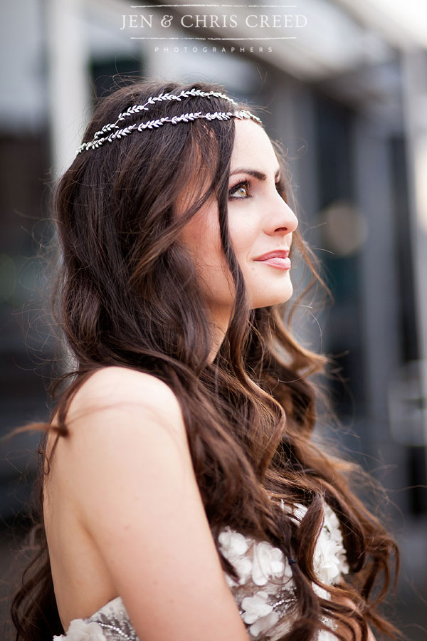 bride with hair down