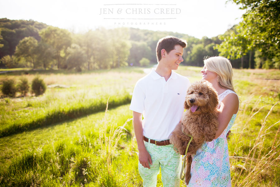 engagement-pictures-with-golden-doodle