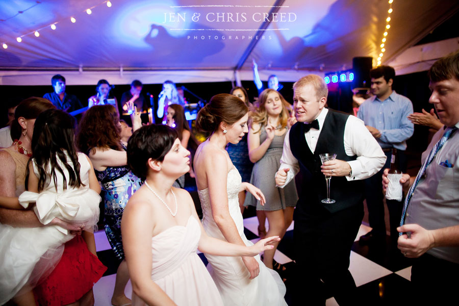 bride and groom reception dancing
