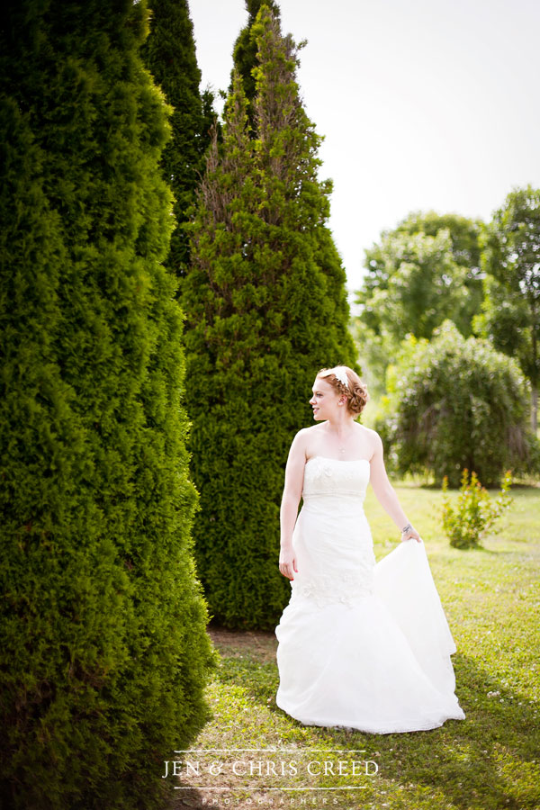 bride in garden