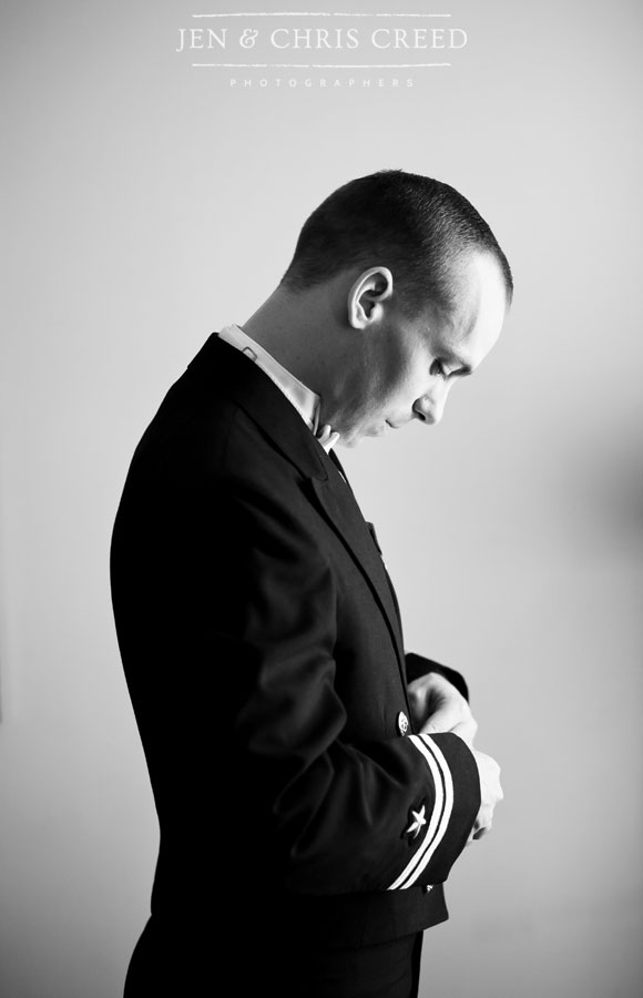 groom in U.S. Navy uniform