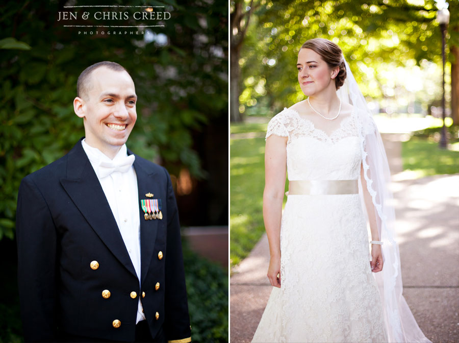 military bride and groom