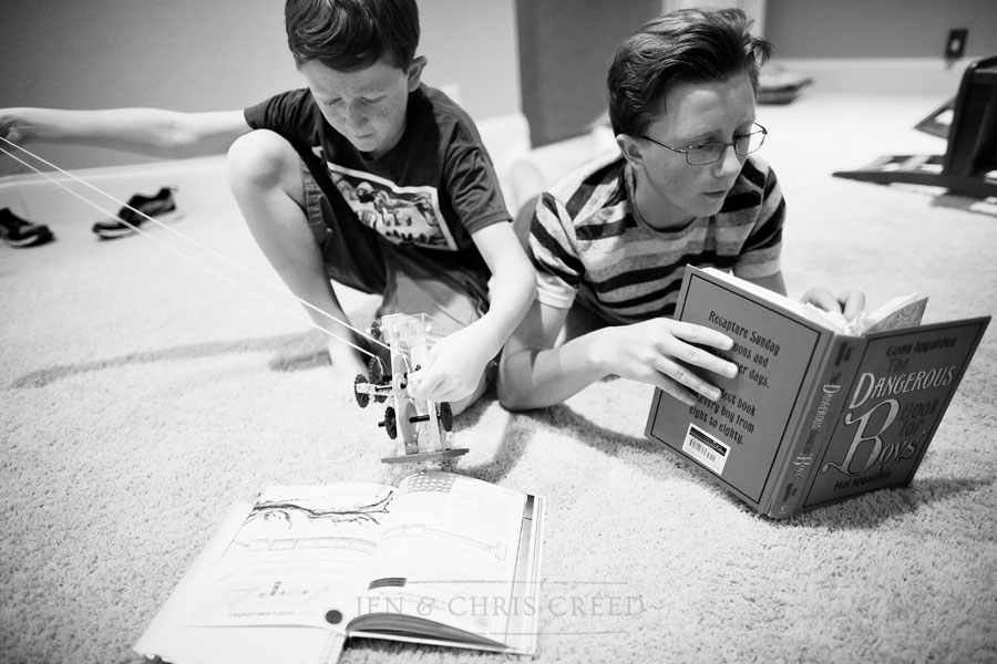 boys doing science experiments