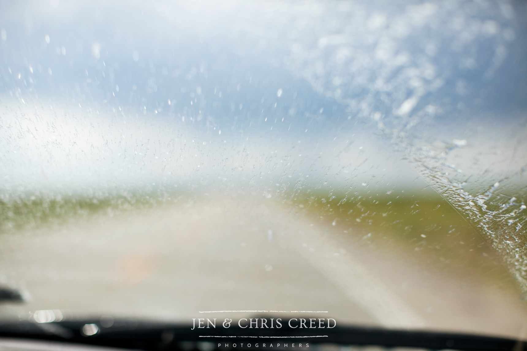rain on windshield
