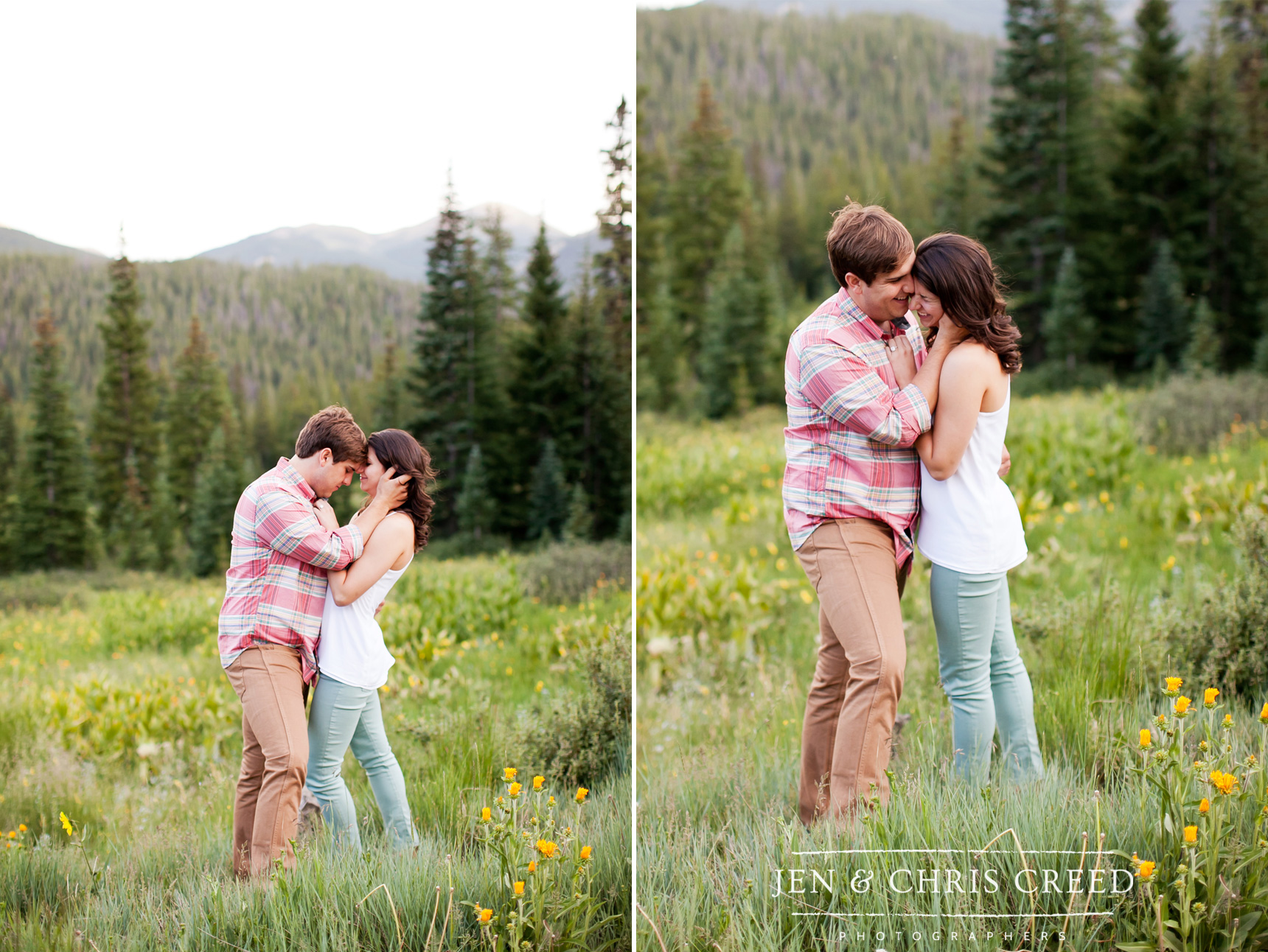 wildflower engagement photos