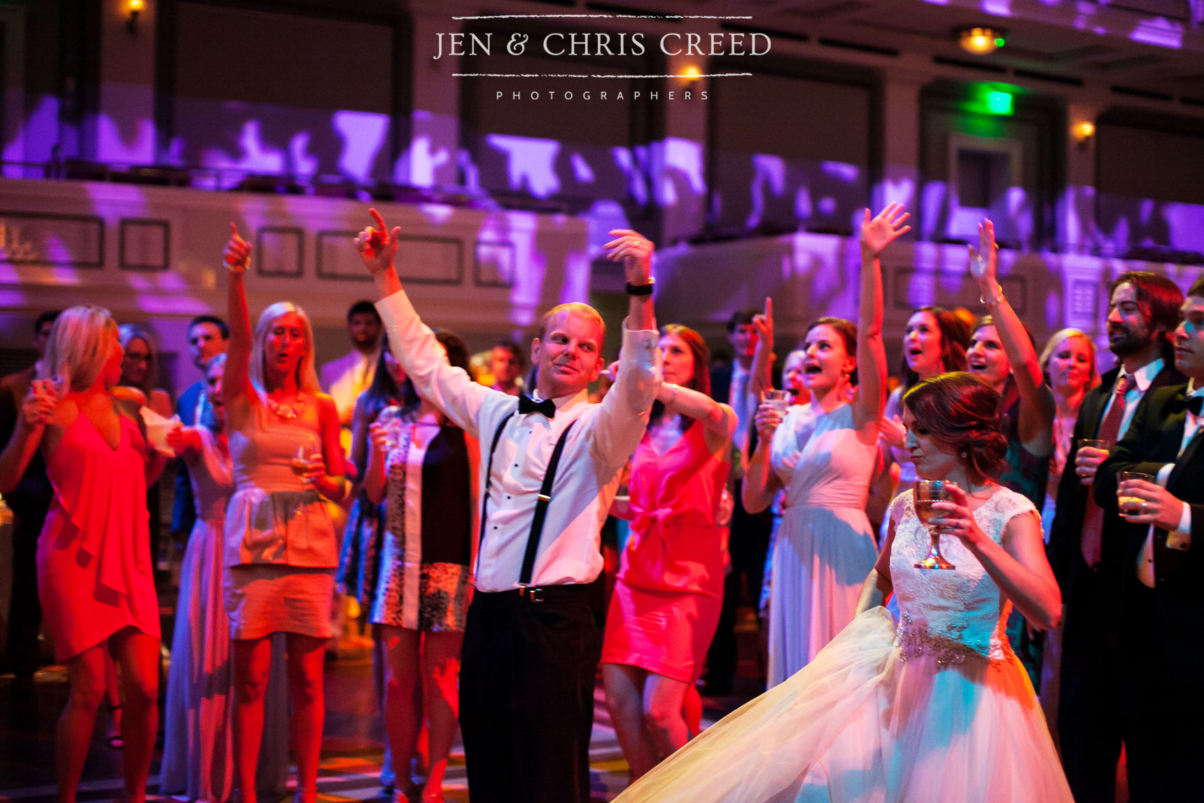 bride and groom dancing