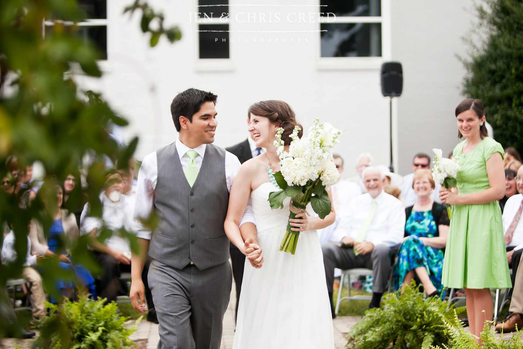 bride and groom recessional