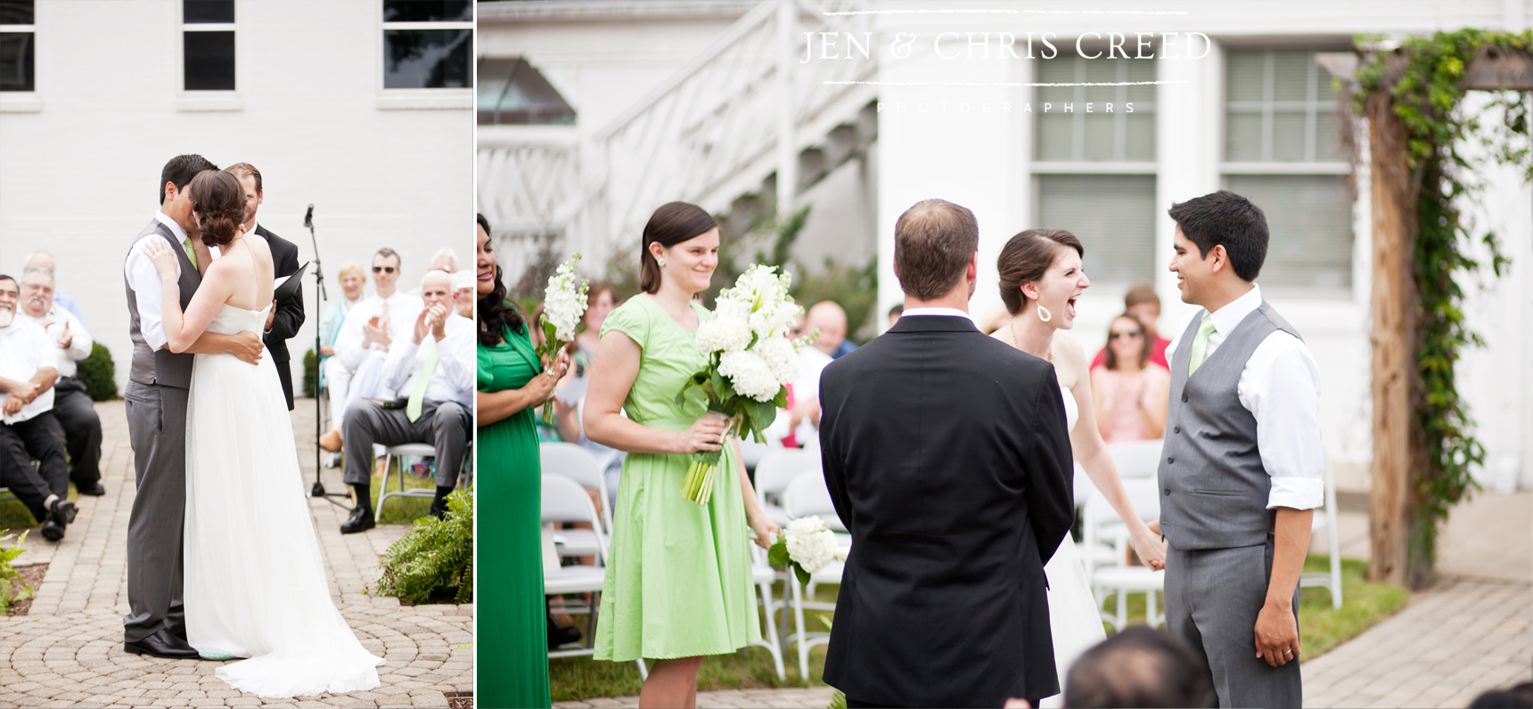 bride excited during ceremony