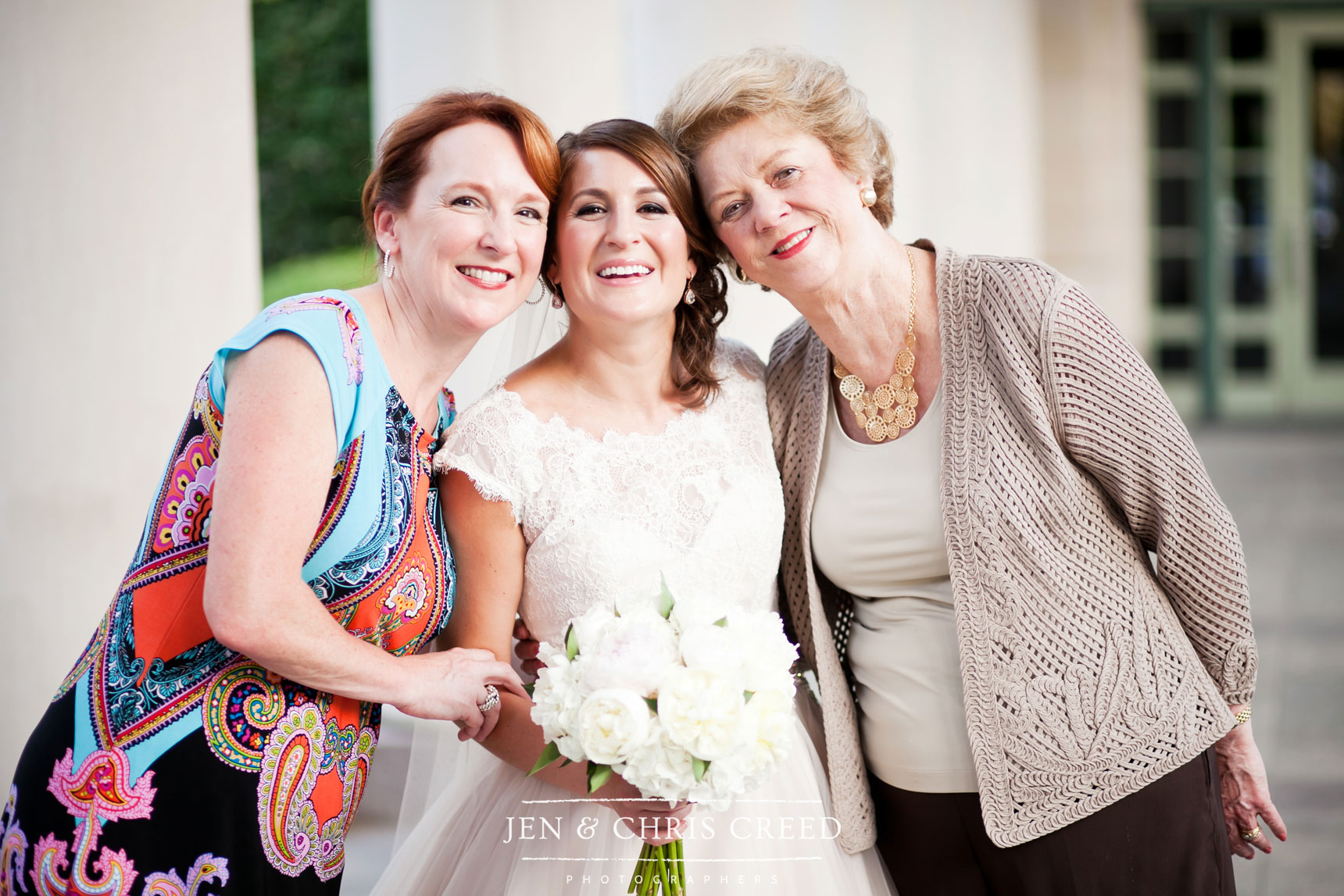 bride with mother and grandmother