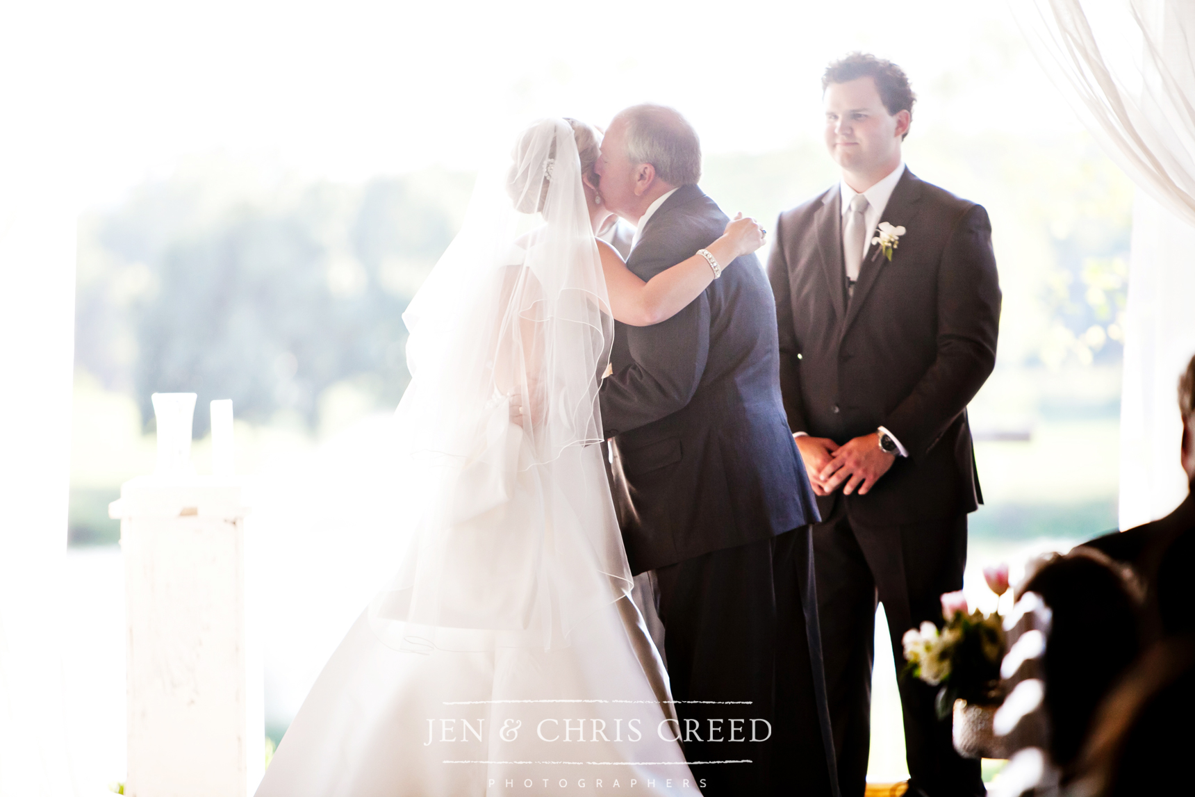 dad giving away bride