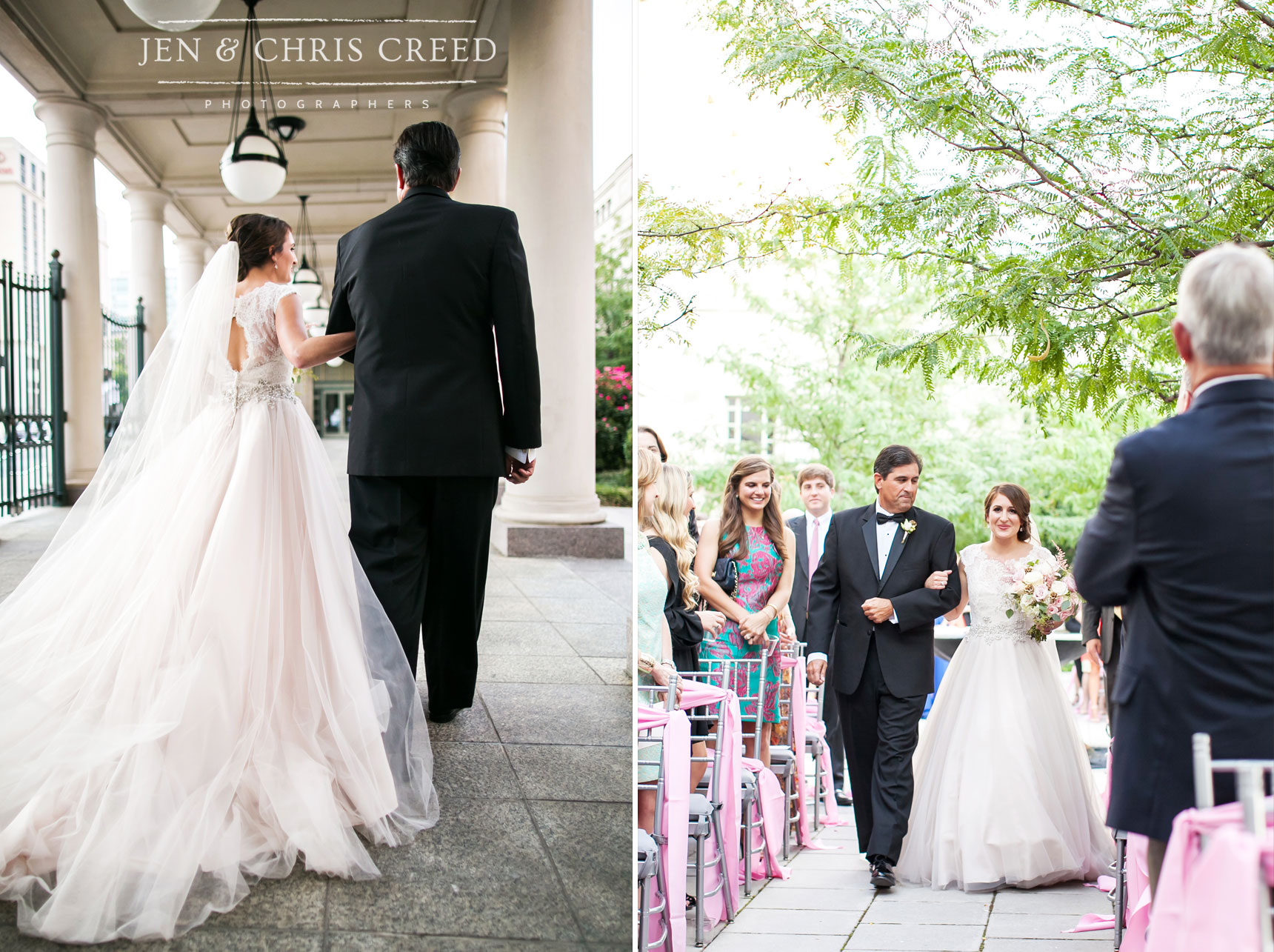 dad walking daughter down aisle