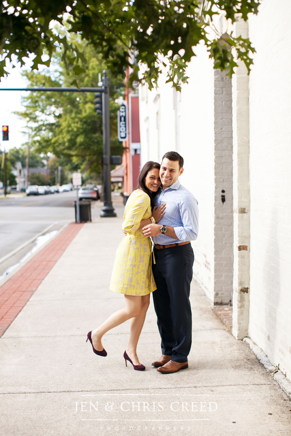 engagement photos in yellow dress