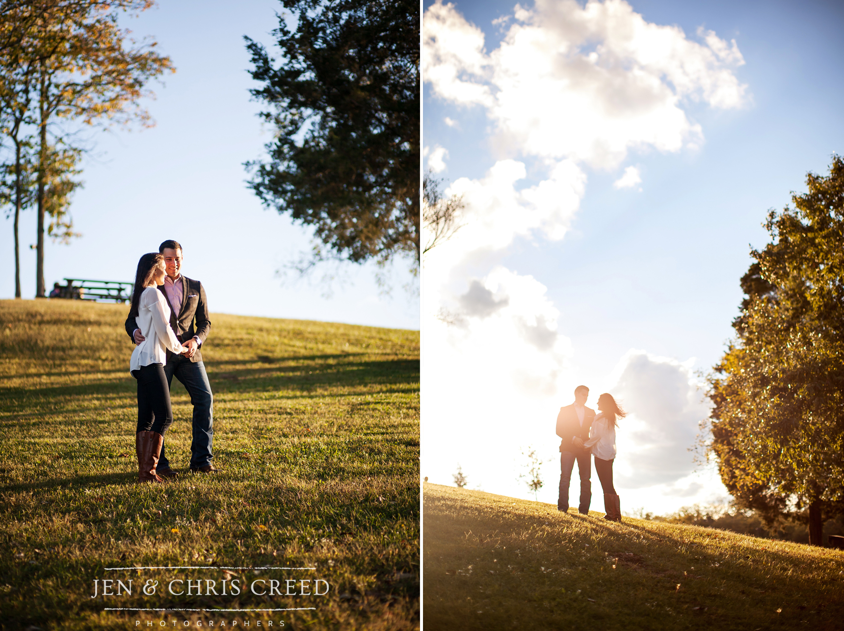 fall sunset engagement session