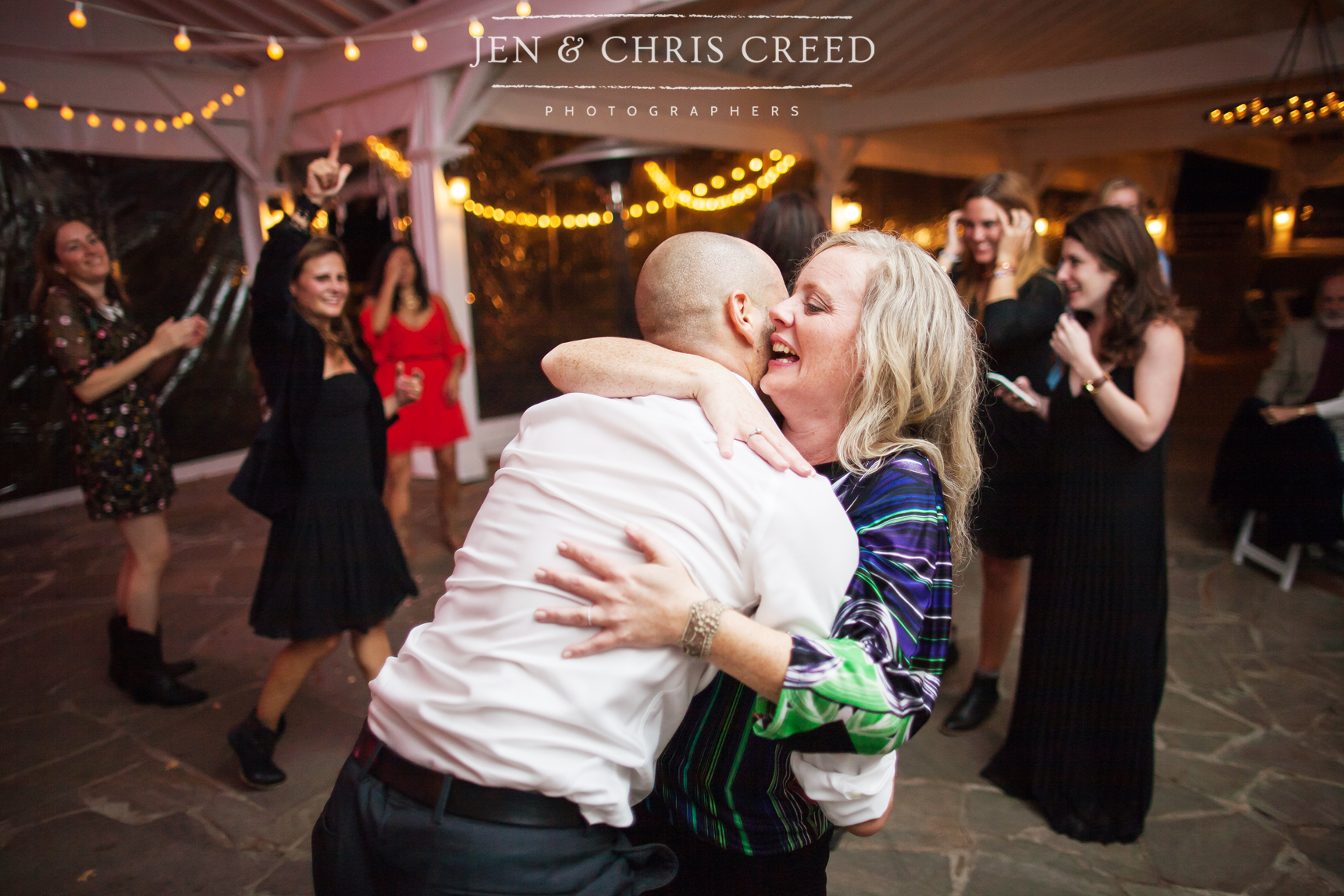 bride and groom at reception