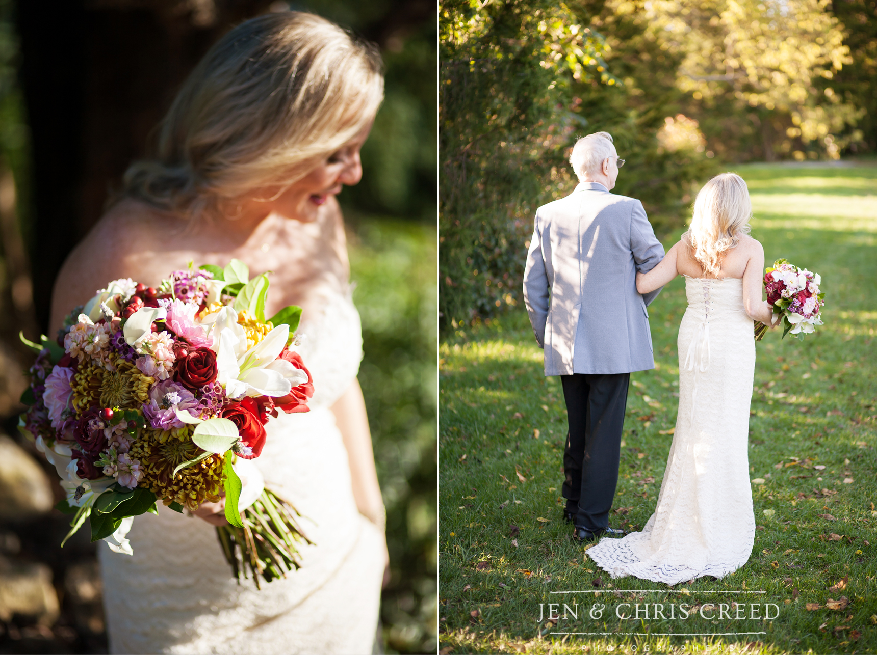 bride walking with dad