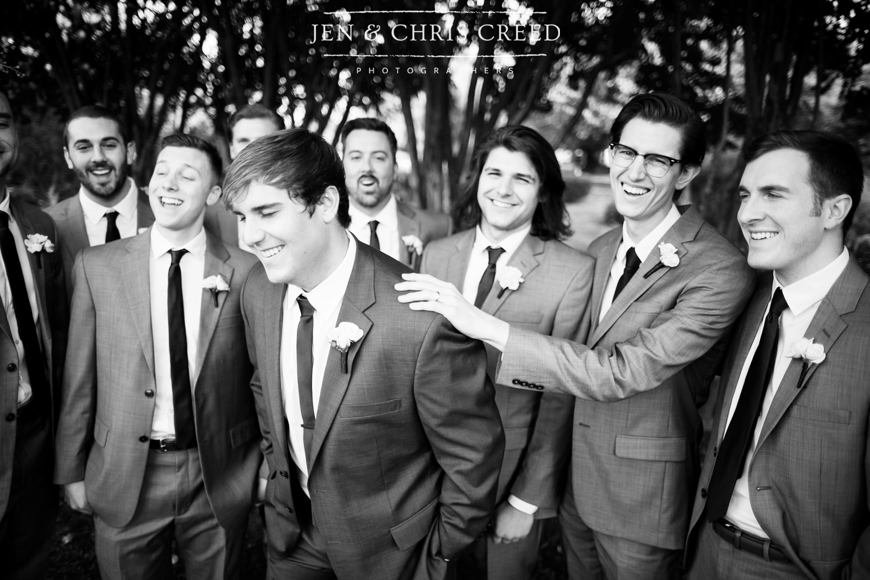 candid groomsmen photo
