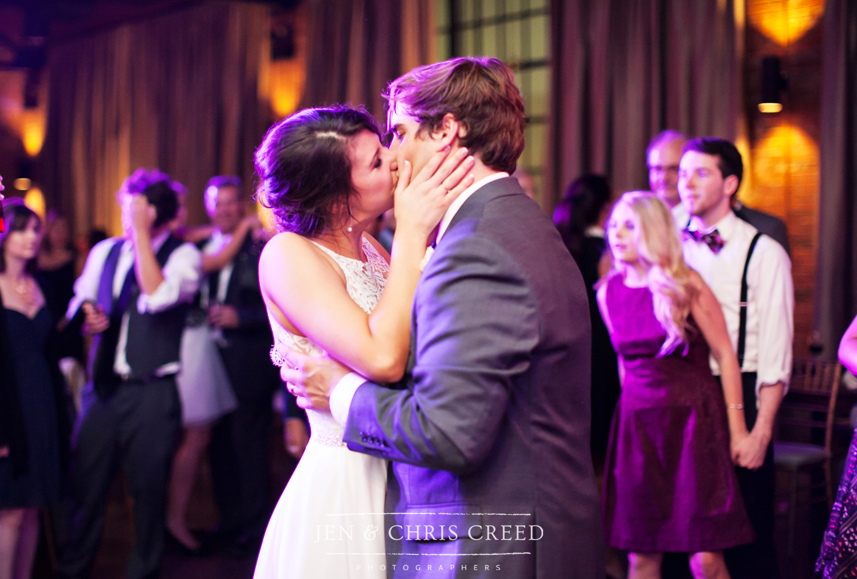 kissing at reception