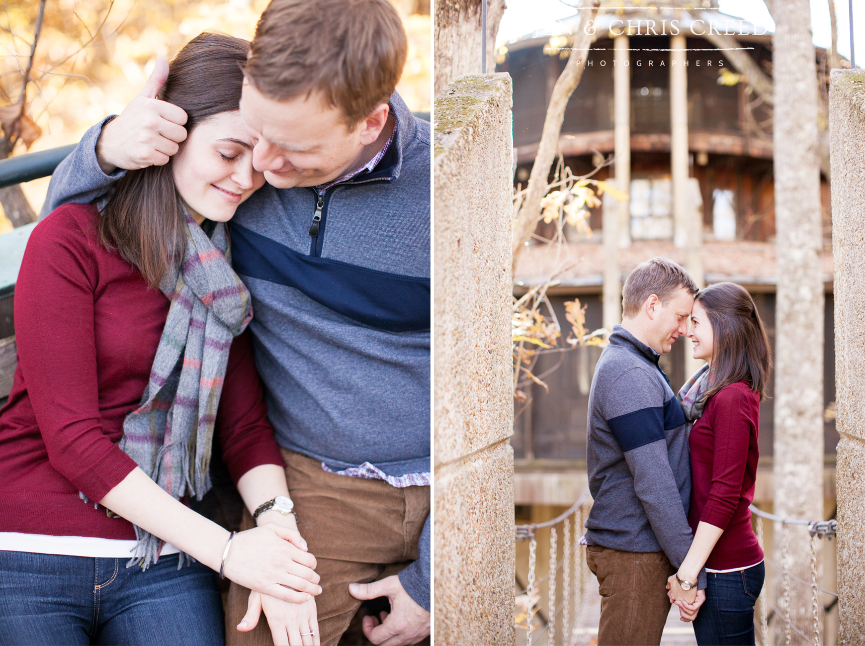 engagement photos at family cabin