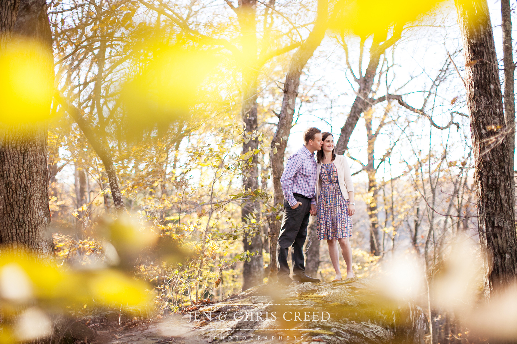 fall forest engagement session