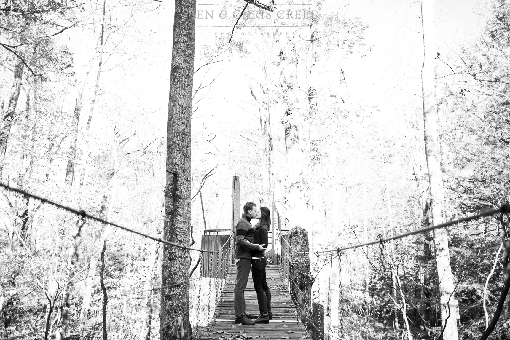 suspension bridge engagement photos
