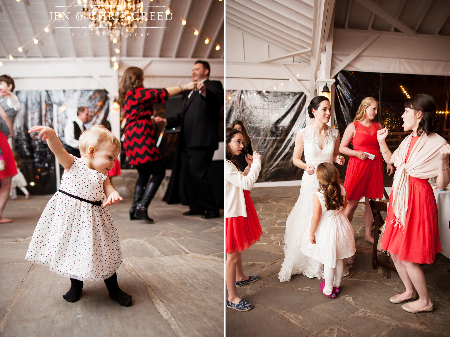 babies at wedding reception