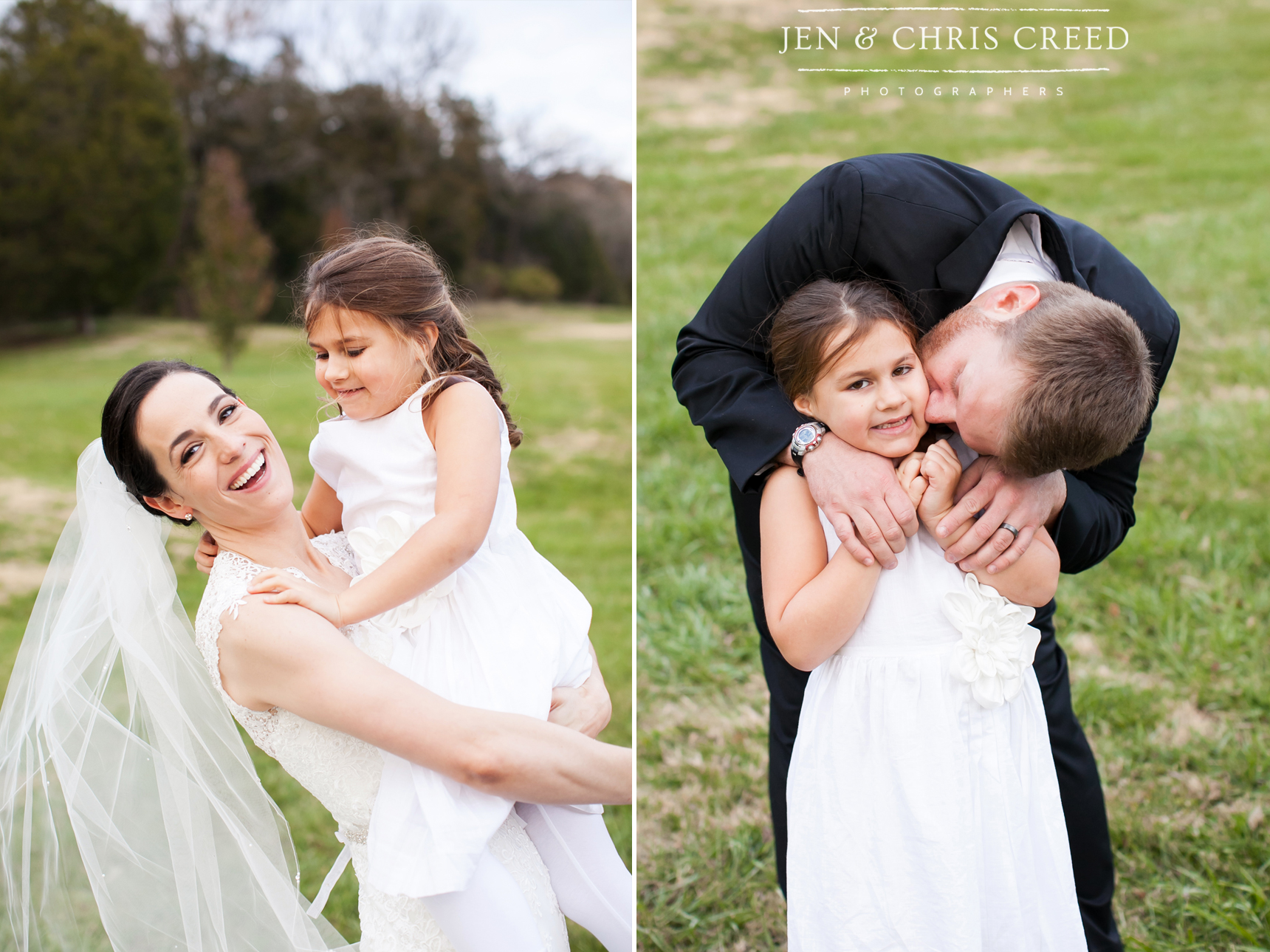 groom kissing daughter's cheek