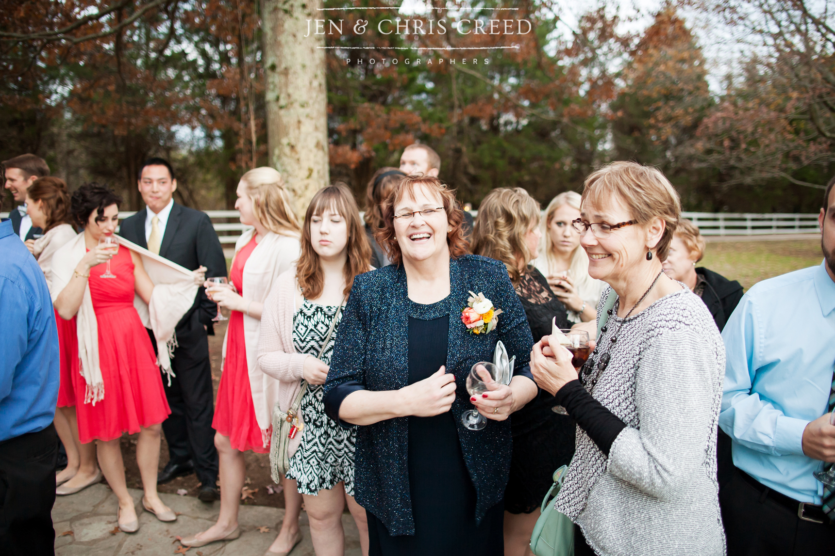 mother of bride laughing