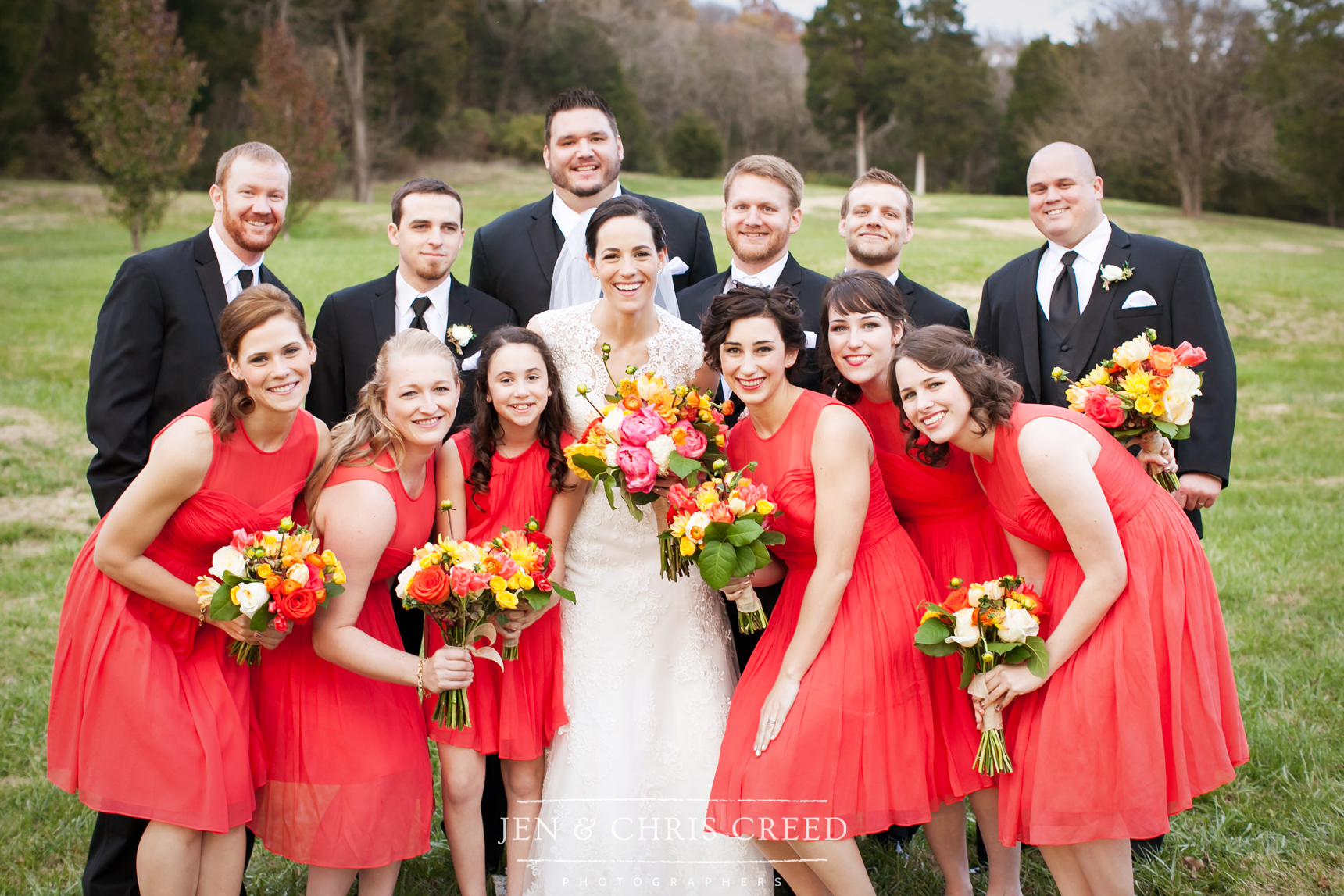 relaxed wedding party photos