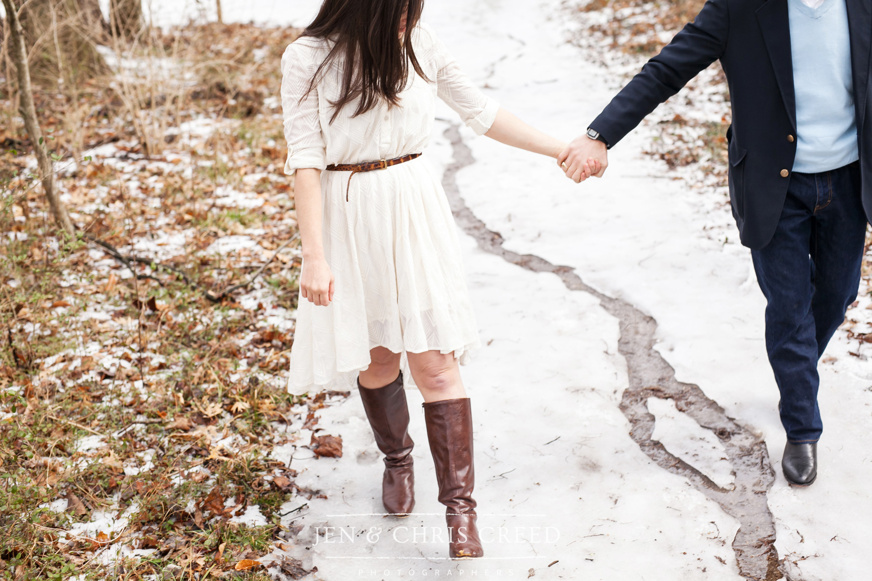 winter adventure engagement session