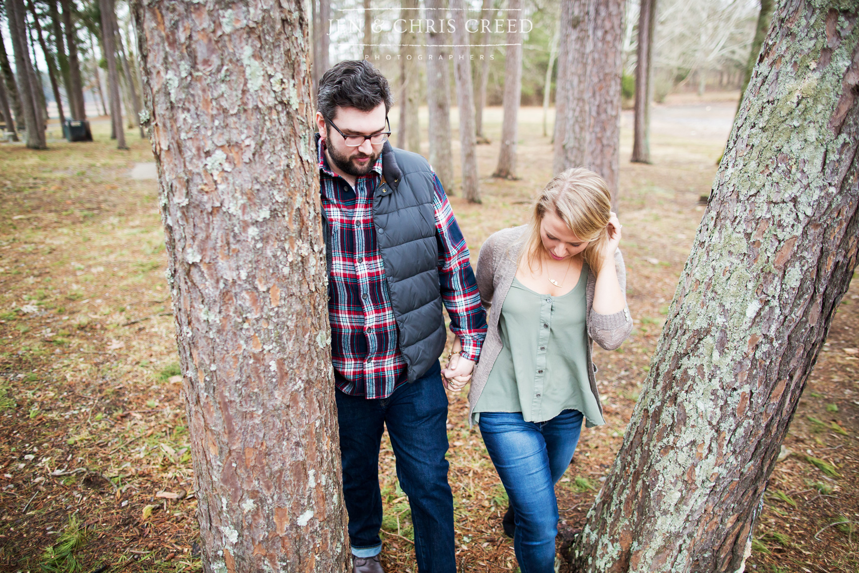 walking through the woods