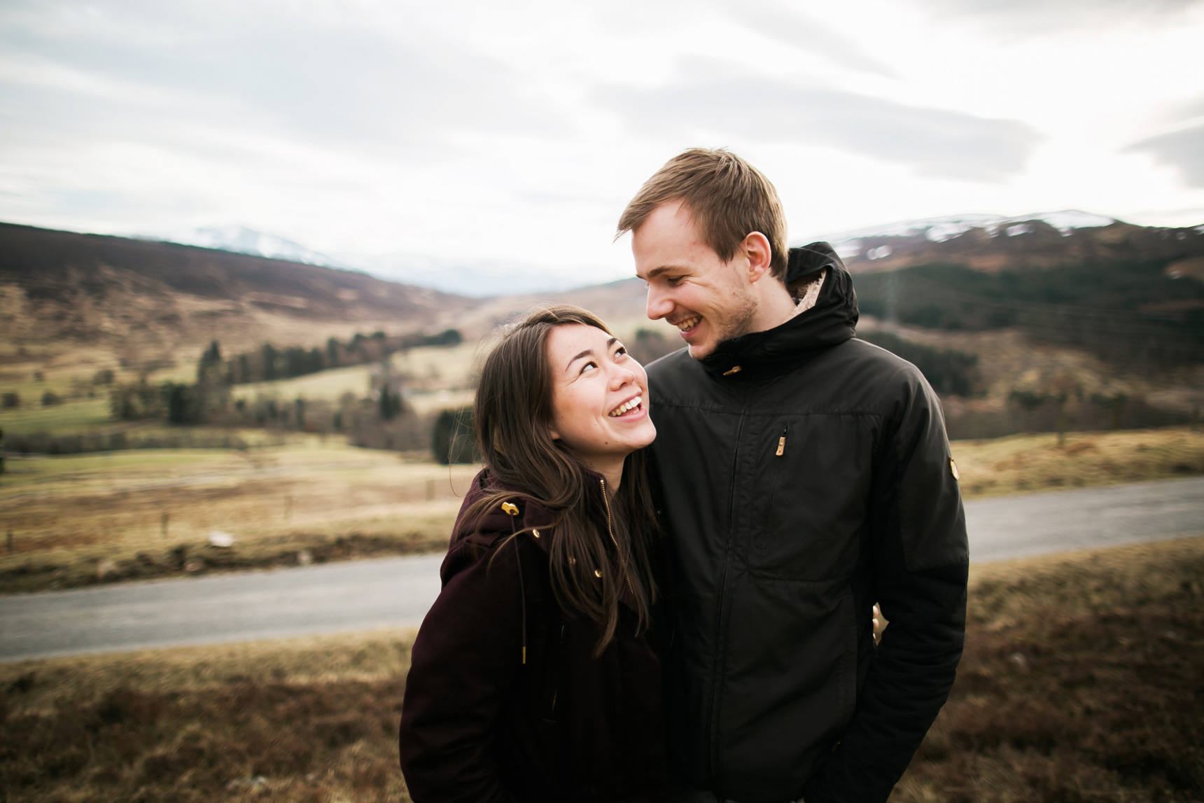 couple in Scottish highlands