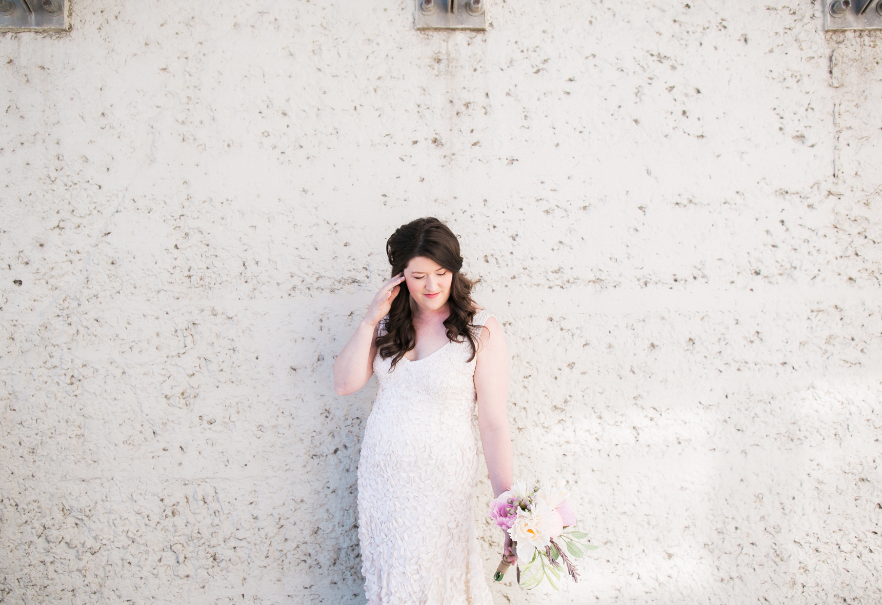 bride in BHLDN gown