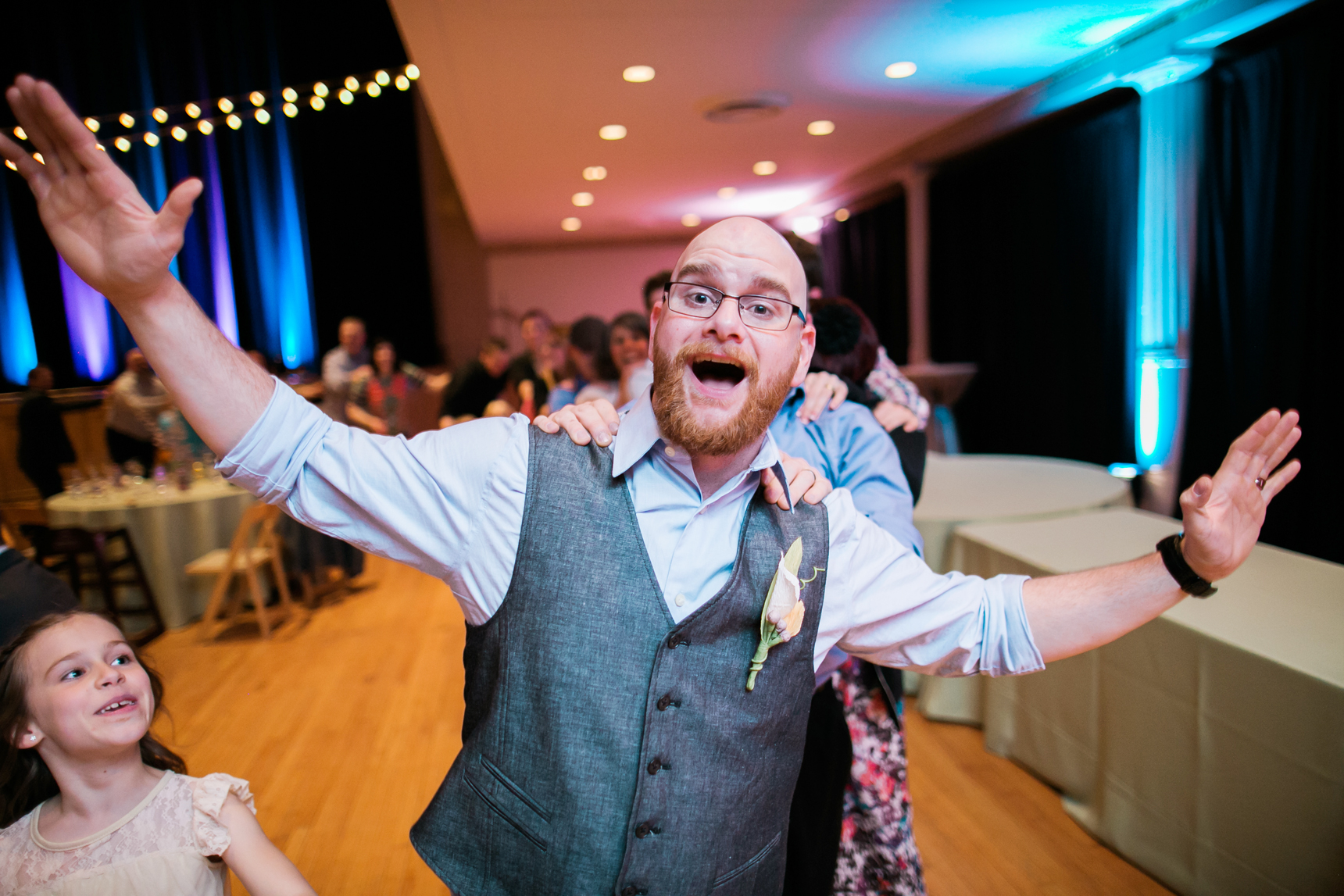 groom in conga line