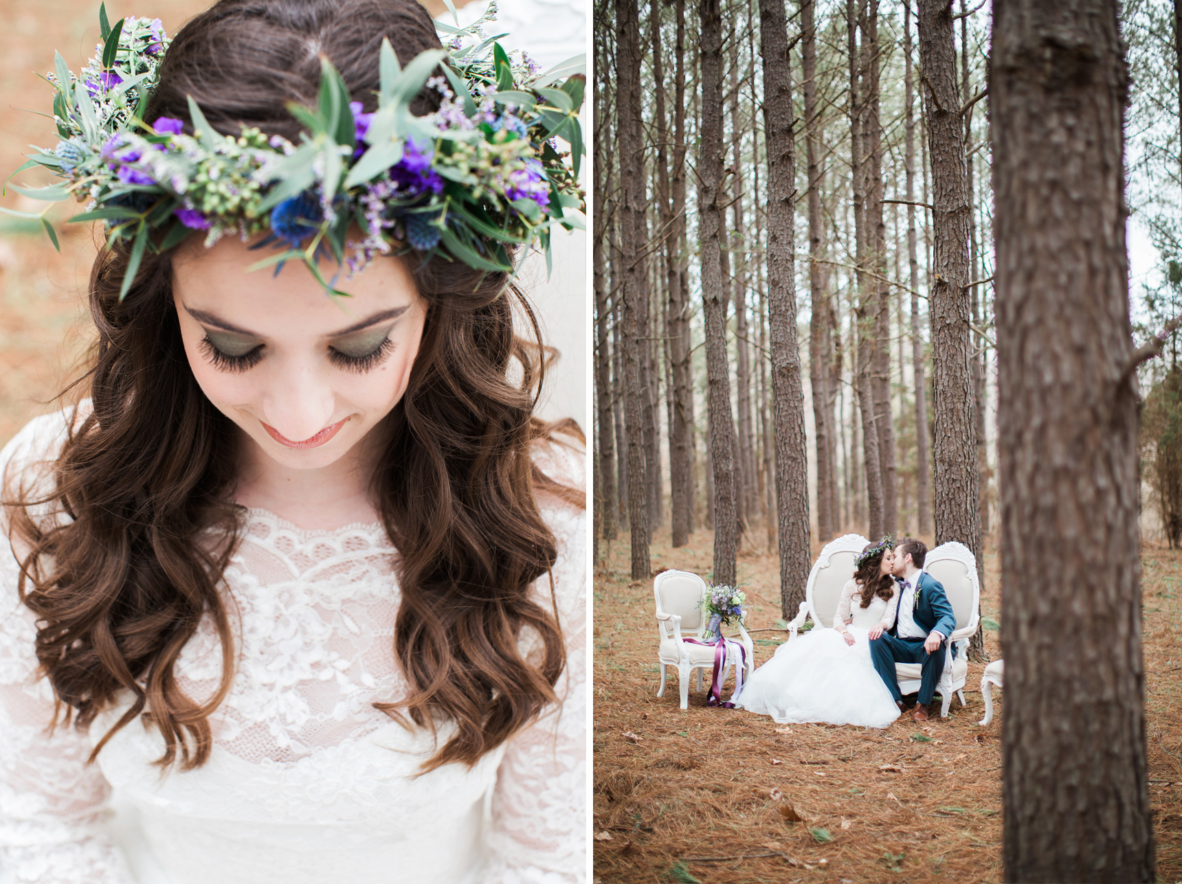 bride with flower crown