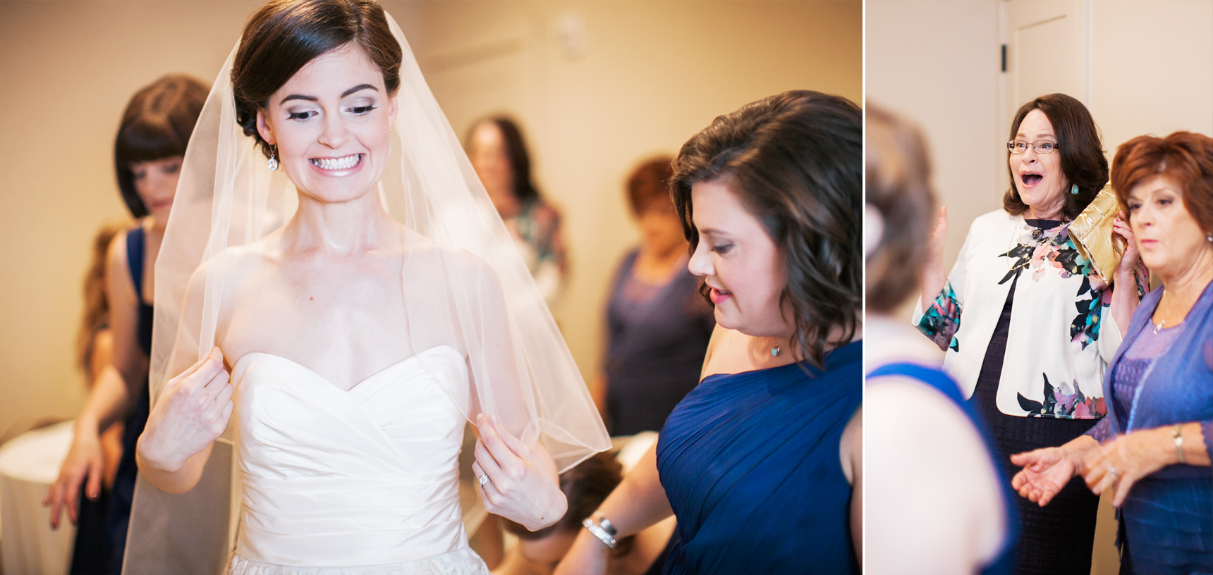 mom seeing bride on wedding day