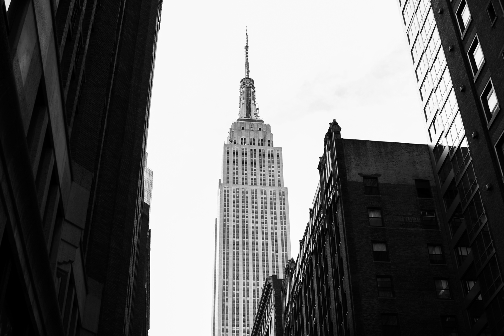 Empire State Building in black and white